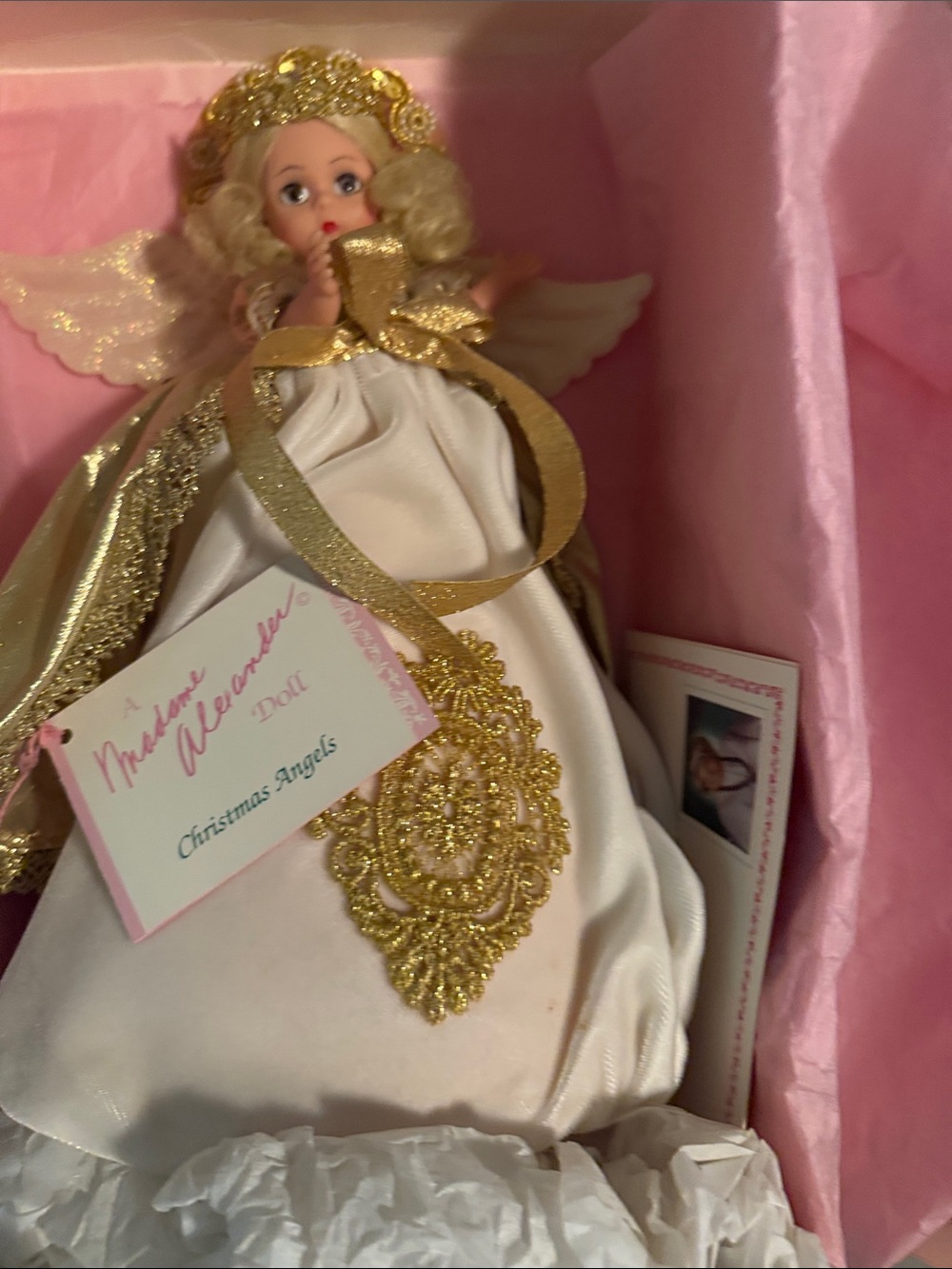 Madame Alexander White and Gold Angel tree topper